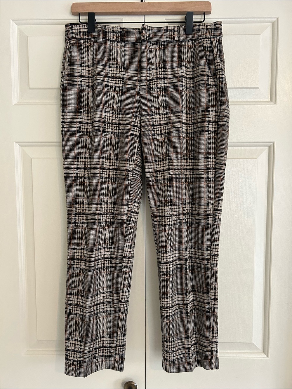 Liverpool Women’s Plaid Pants in Black Brown Cream Grunge 90s Y2K, Size 6/28 P